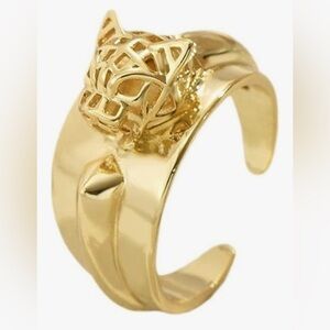 Gorgeous Dillards Upscale Leopard Gold dip Adjustable ring